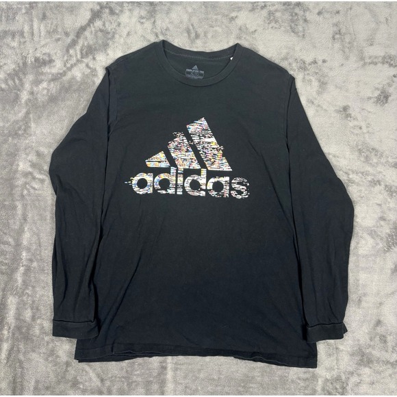 adidas Other - Adidas Logo Tee Mens Badge Of Sport Long Sleeve 100% Cotton Amplifier Size XL/TG